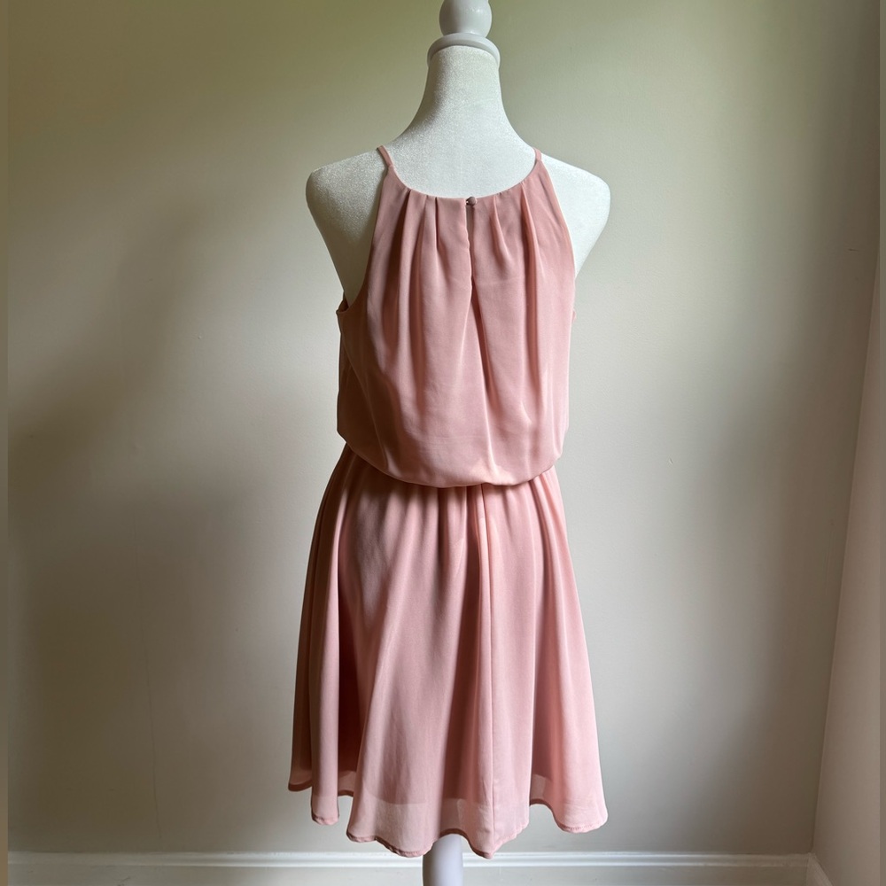 Francesca’s Miami‎ Chiffon Dusty Rose Dress Size Small - Picture 4 of 8